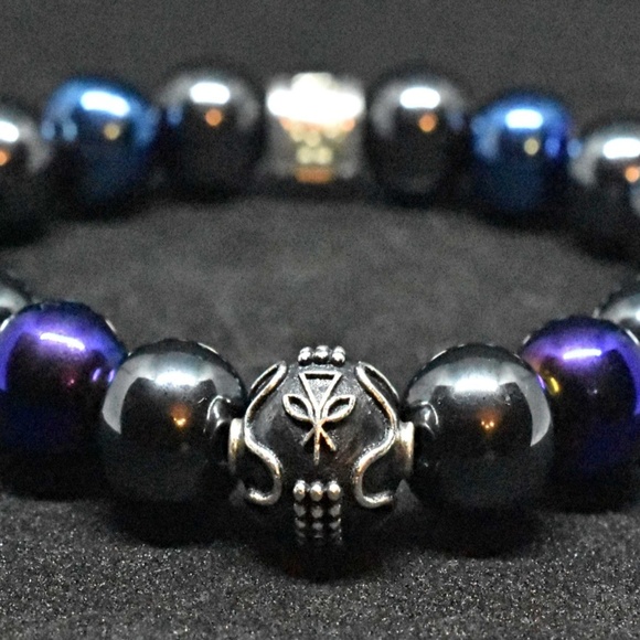 Kamea Blk Label Vanguard Hematite 10mm Bracelet - Picture 1 of 2